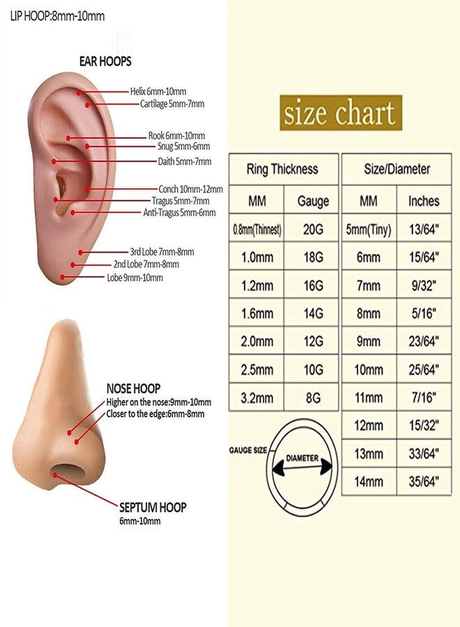 BLISI G23 Titanium Septum Clicker 16G Rose Gold Hinged Nose Segment Ring Hoop 8mm Cubic Zirconia Cartilage Earrings Conch Daith Helix Rook Tragus Ear Body Piercing Jewelry - Image 2